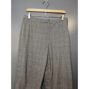 Vintage Andrea Viccaro Pants Womens 14 Brown Check Straight Leg Dress Slacks